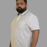 Azure Dot White Polo T-Shirt (2XL–8XL)