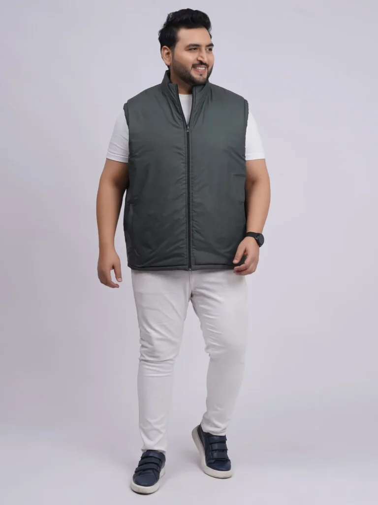 Men’s Plus Size Reversible Sleeveless Jacket