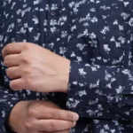 Navy Blue Floral Printed Plus-Size Shirt for Men (3XL–8XL)
